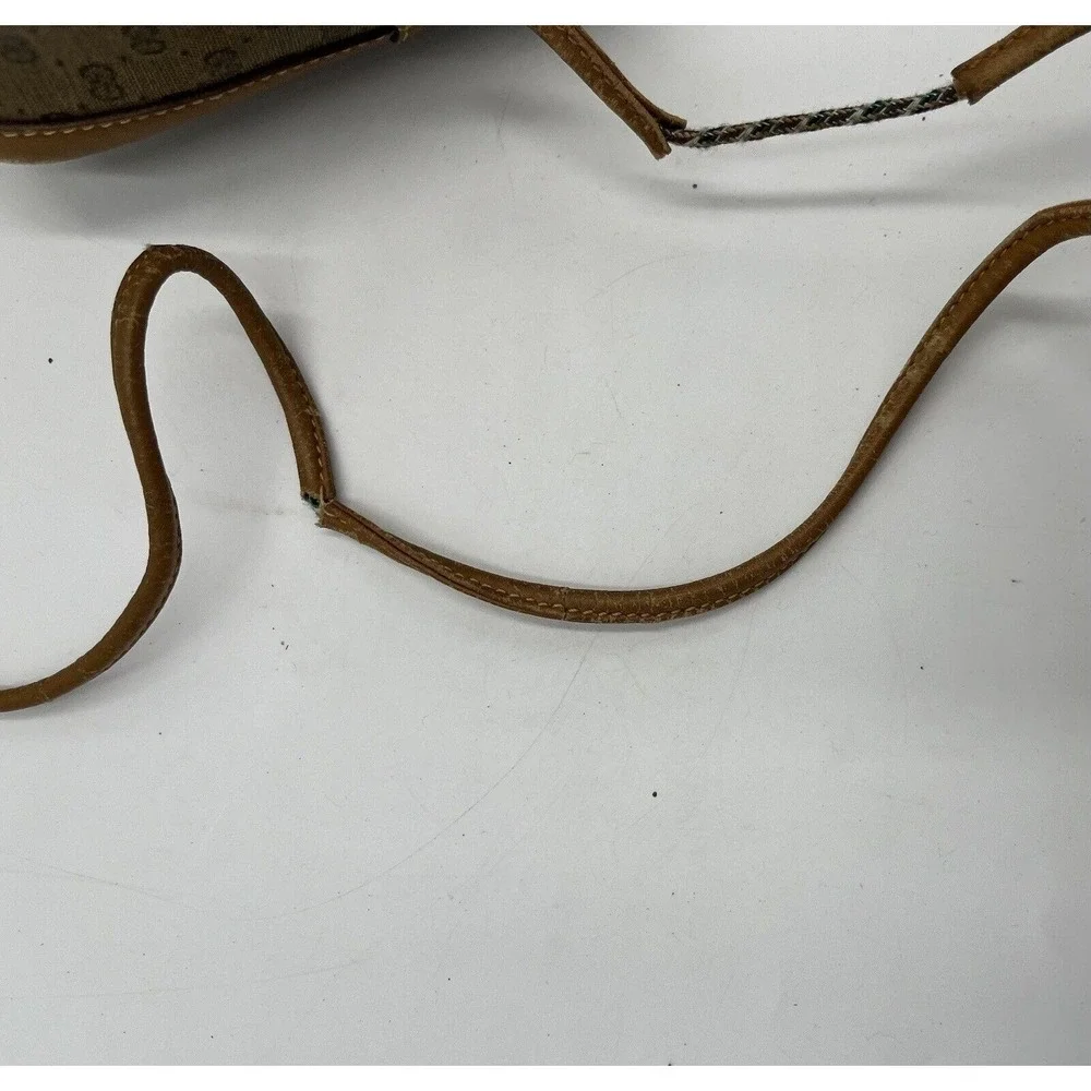 GUCCI Vintage Micro GG Tan Brown Canvas Shoulder Bag‎ PVC Leather Crossbody - Picture 9 of 16